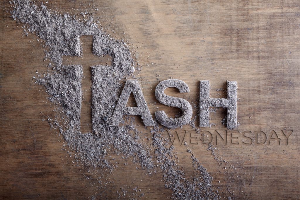 Ash,Wednesday,Word,Written,In,Ash,And,Christian,Cross,Symbol